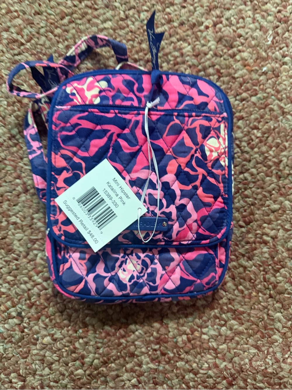 Vera Bradley Pink & Navy Floral Quilted Crossbody